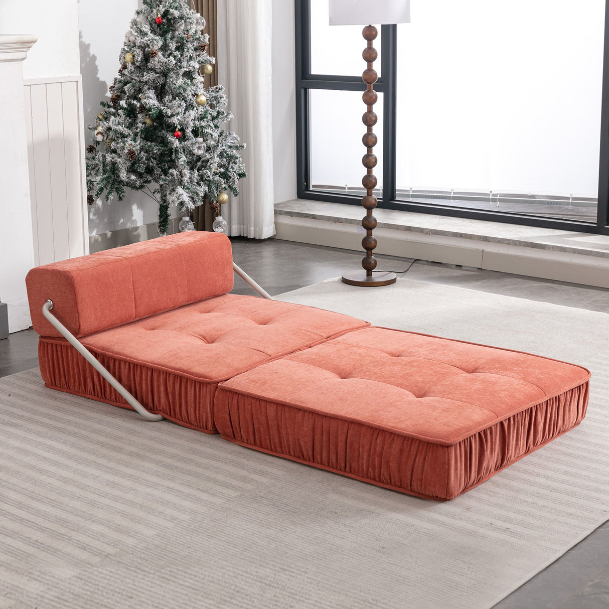 Folding Sofa With Removable Back Cushion, Convertible Futon Sleeper Chair