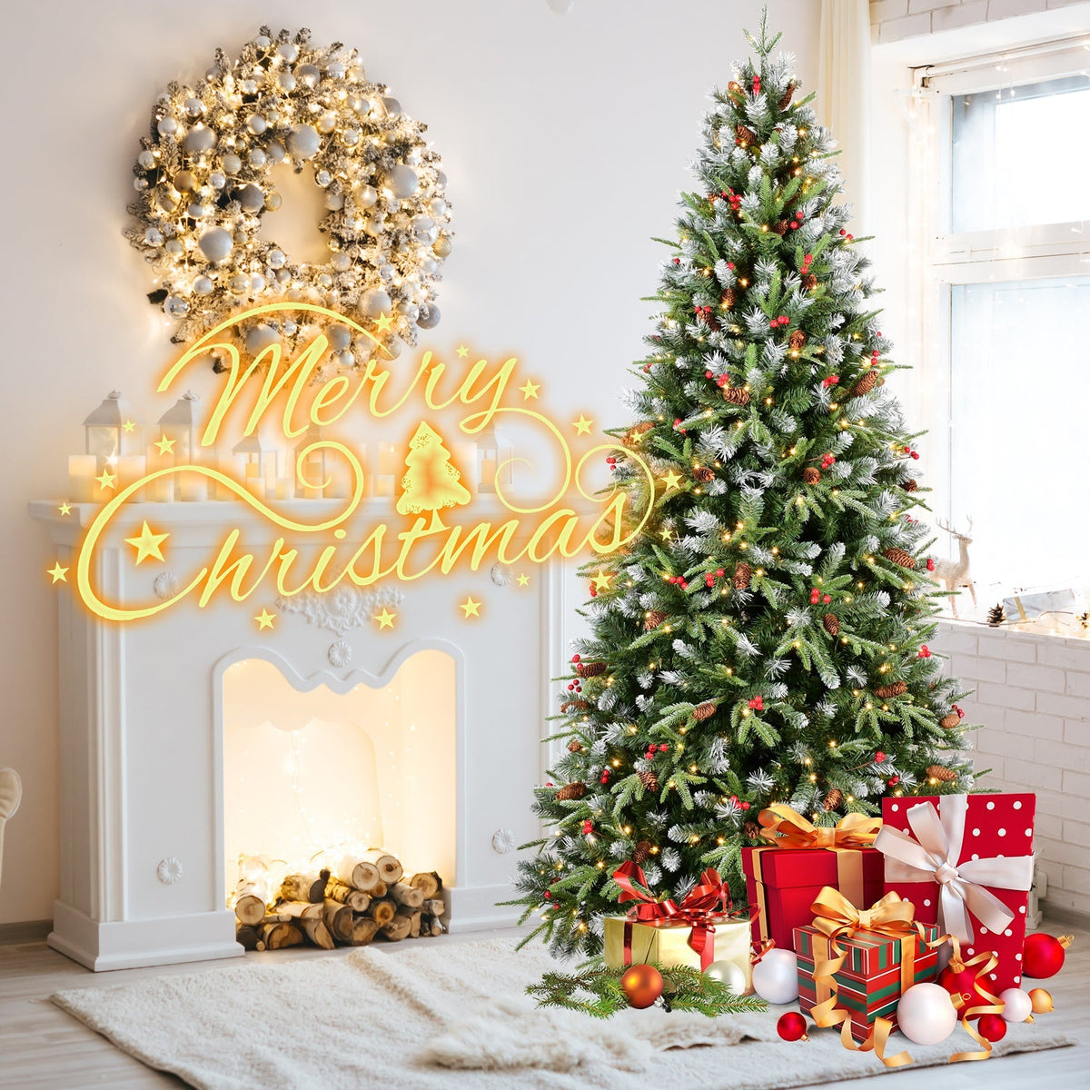 6FT Christmas Tree with 350 Warm Lights
