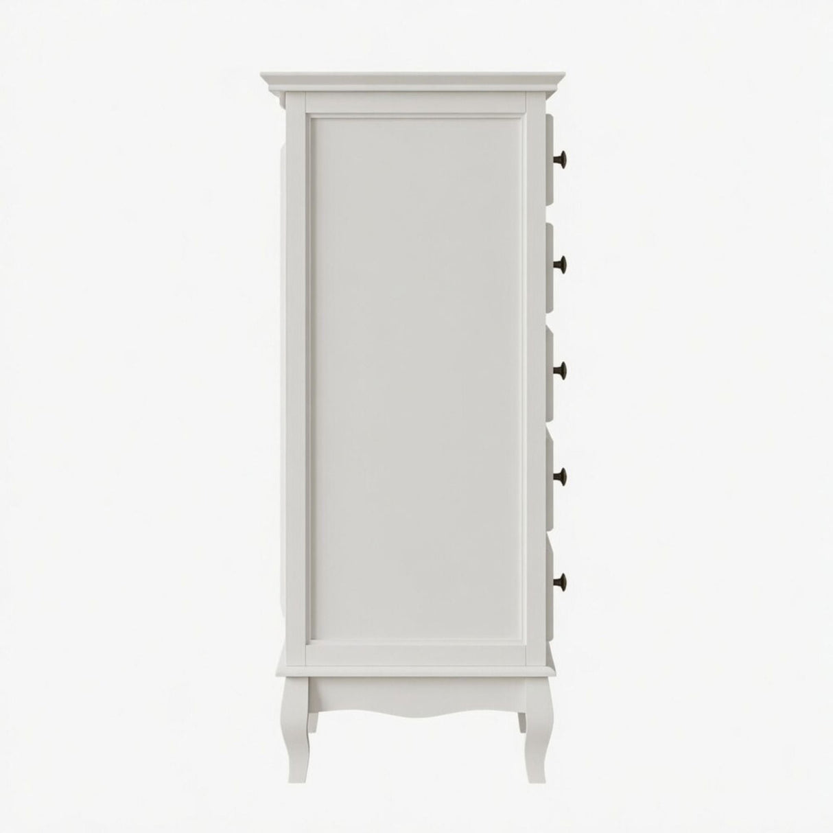5 Drawer Tall Wide Chest Of Drawers - White