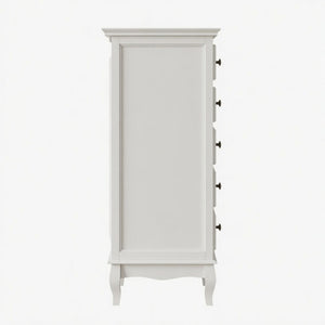 5 Drawer Tall Wide Chest Of Drawers - White
