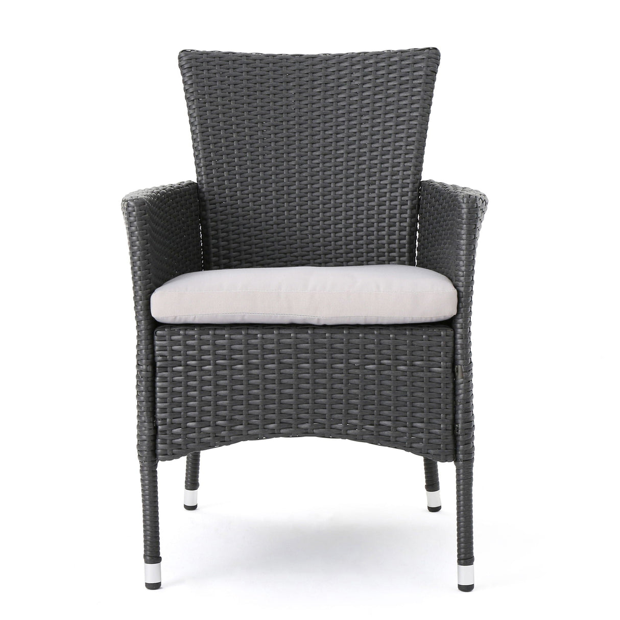 Dimensional Outdoor Dining Chair With Cushion Seat And Iron Frame (Set of 2)