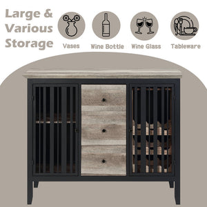 Zudora - Server - Antique Oak & Sandy Black