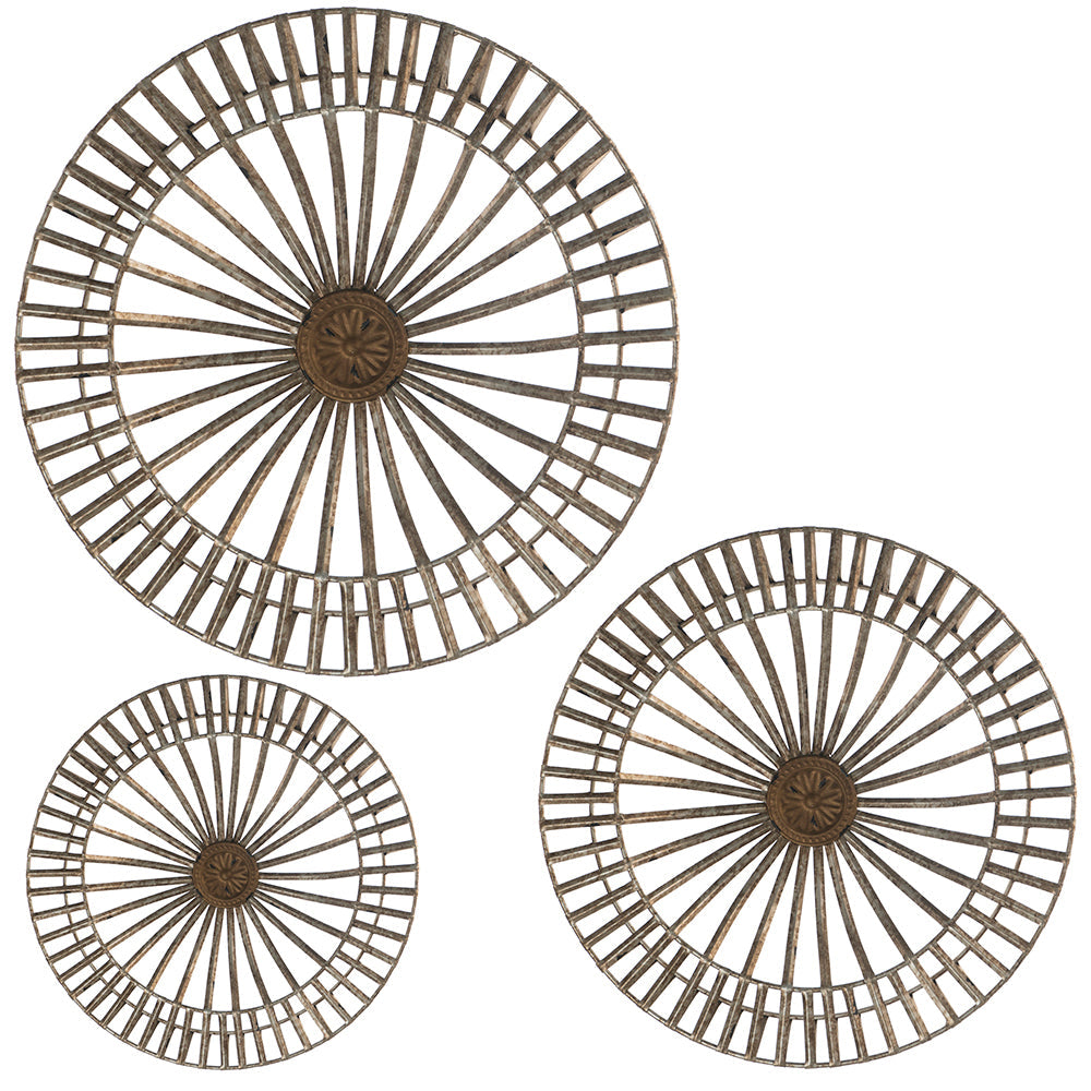 Set of 3 Jennings Metal Discs Wall Decor