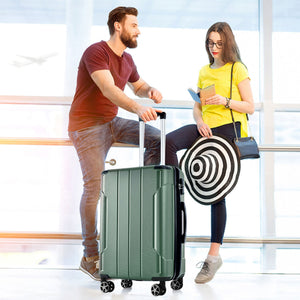 Lightweight Durable ABS Hardshell Luggage - 24-Inch (Green)