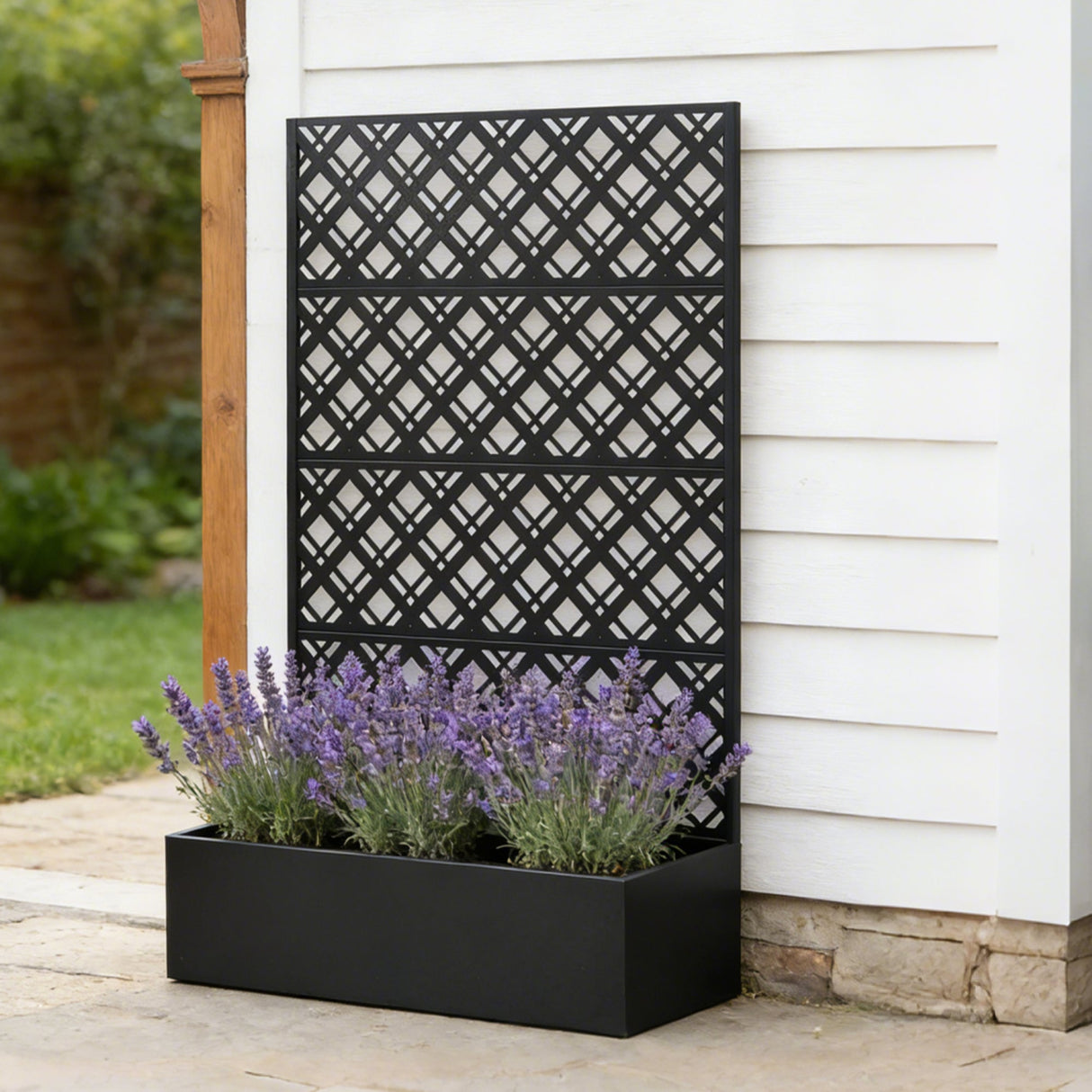 Metal Planter Raised Garden Bed with Trellis