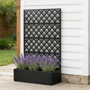Metal Planter Raised Garden Bed with Trellis
