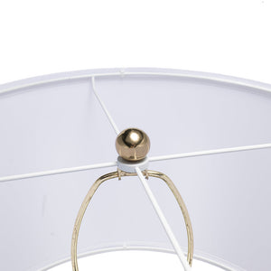 D15x29.5' Gold and White Table Lamp with Round Four Tiered Body