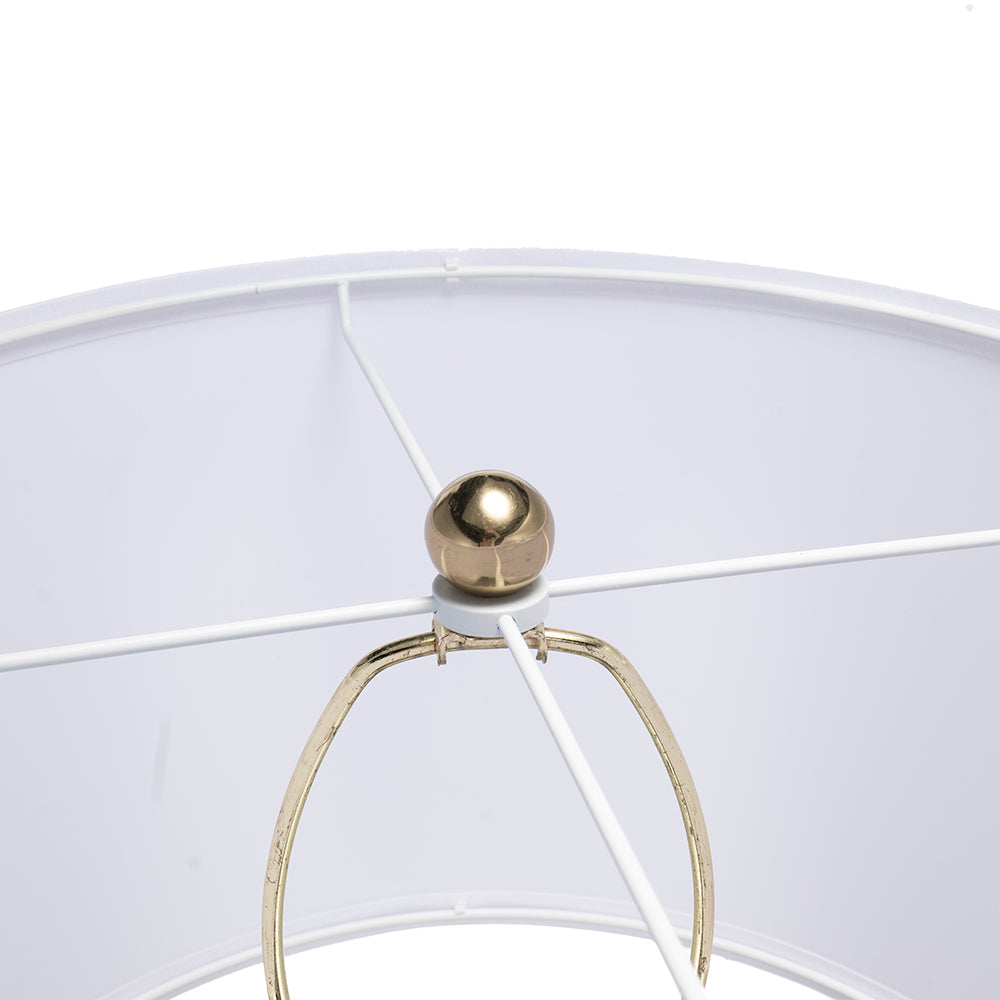 D15x29.5' Gold and White Table Lamp with Round Four Tiered Body