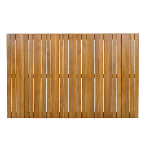 Outdoor 7-Piece Dining Set - Rectangular Teak Wood Table + 6 Wicker Chairs with Cushions