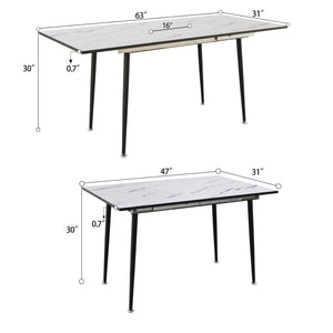 Modern Extendable Dining Table And Chair Set