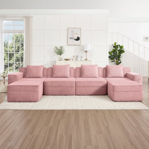 Modular 4 Seat U Shape Sectional Boneless Sofa