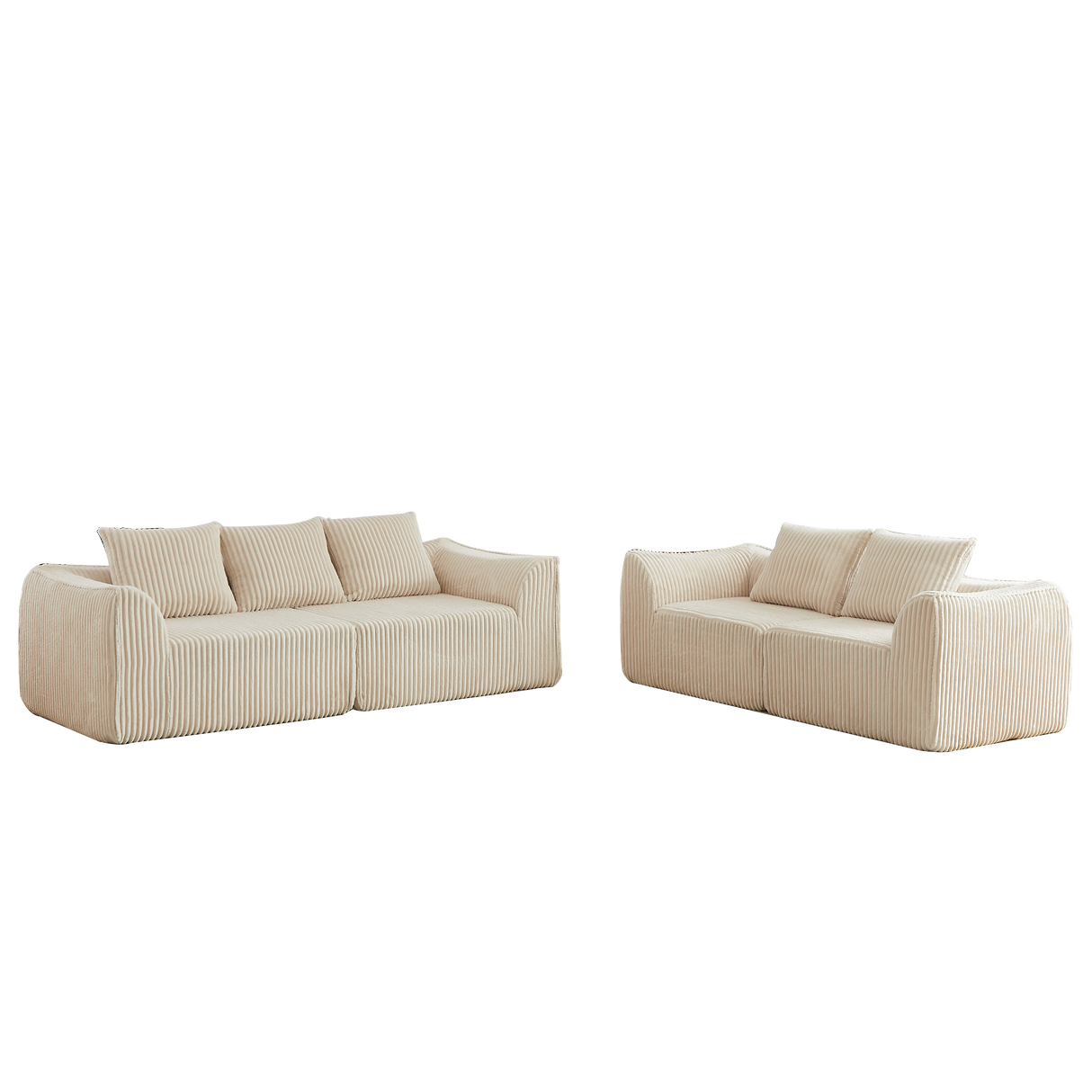 Minimalist 3+2 Seater Corduroy Sofa Set