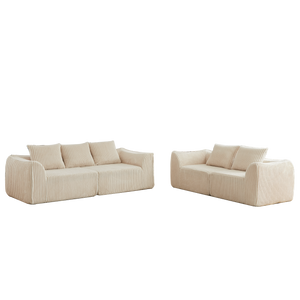 Minimalist 3+2 Seater Corduroy Sofa Set