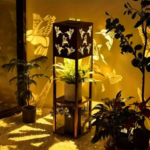 Solar Garden Lantern with Flower Stand – LED Outdoor Light with Butterfly & More