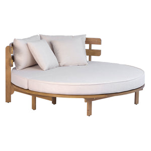 TOPMAX Outdoor Acacia Wood Round Daybed