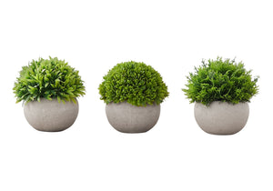 5" Tall Artificial Grass Plants Indoor Faux Set of 3