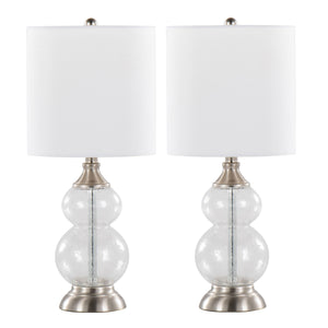 Belle Modern Seeded Glass Table Lamps – Set of 2