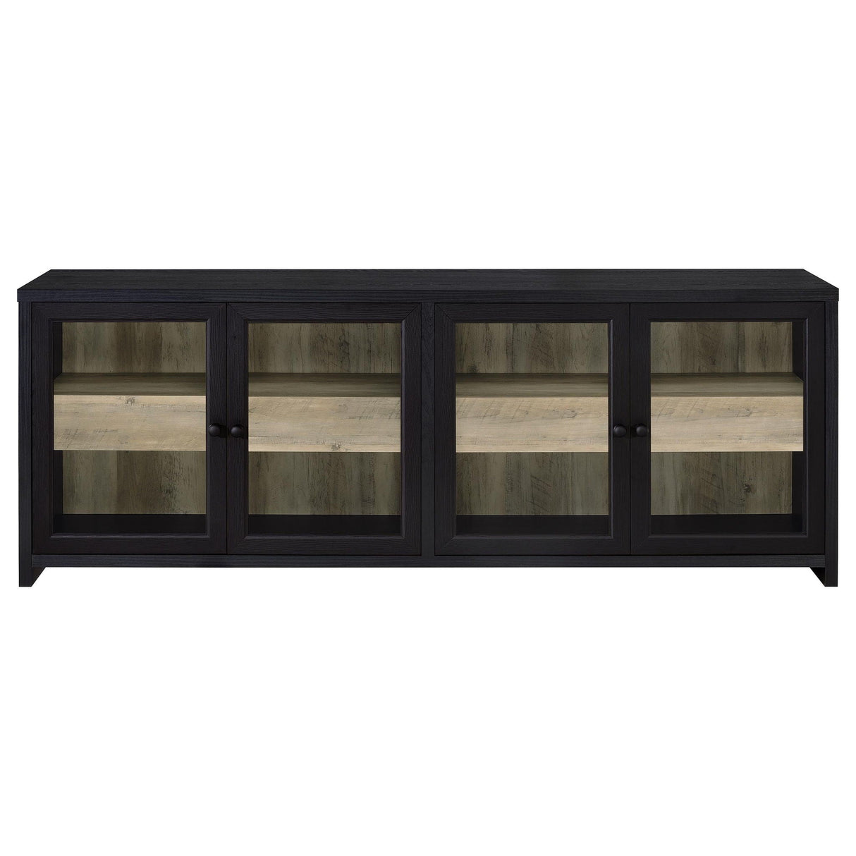 Denison 79-inch 4-door TV Stand Media Console Black