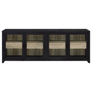 Denison 79-inch 4-door TV Stand Media Console Black