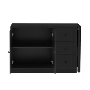 U Style 89.7'' Wooden Sideboard with Extendable Table