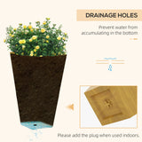 Outsunny 28" Tall Outdoor Planters Set of 3 with Drainage Holes