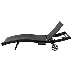 K&K 80'' Patio Wicker Chaise Lounge Chairs Set of 2