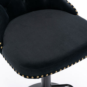 Swivel Barstools Adjusatble Seat Height, Modern Upholstered Bar Stools With Backs Comfortable Tufted For Home Pub And Kitchen Island (Set of 2)