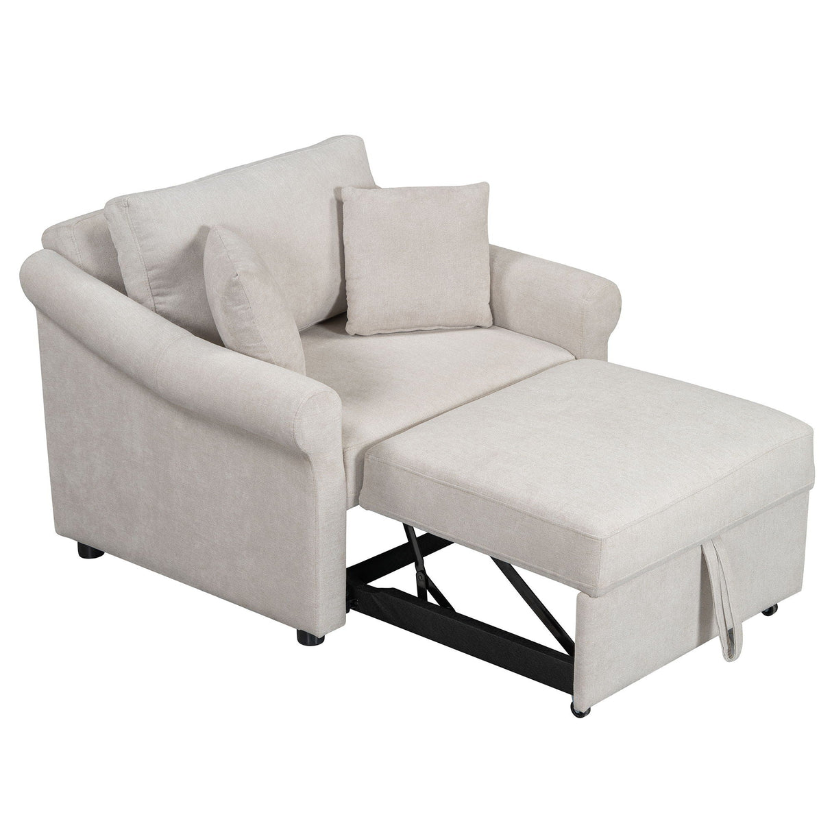 Convertible Sleeper Chair With Adjustable Backrest, 3 In 1 Lounger Chair Turns Into Bed, Single Bed For Living Room