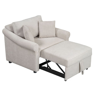 Convertible Sleeper Chair With Adjustable Backrest, 3 In 1 Lounger Chair Turns Into Bed, Single Bed For Living Room