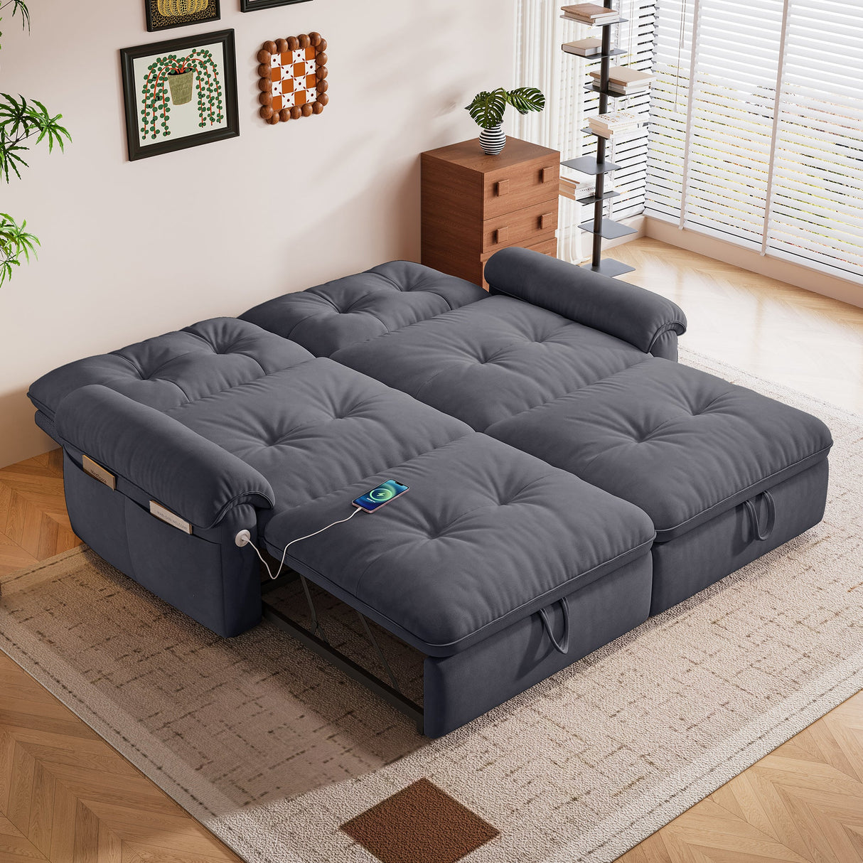 77-Inch Convertible Sofa Bed