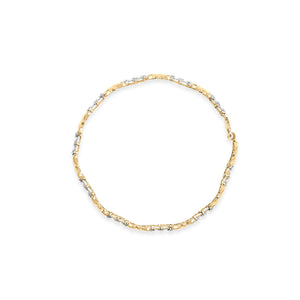 10k Yellow Gold 1/3 Cttw Diamond 3 Stone and X-Link Bracelet (I-J Color, I1-I2 Clarity) - 7.50" Inches