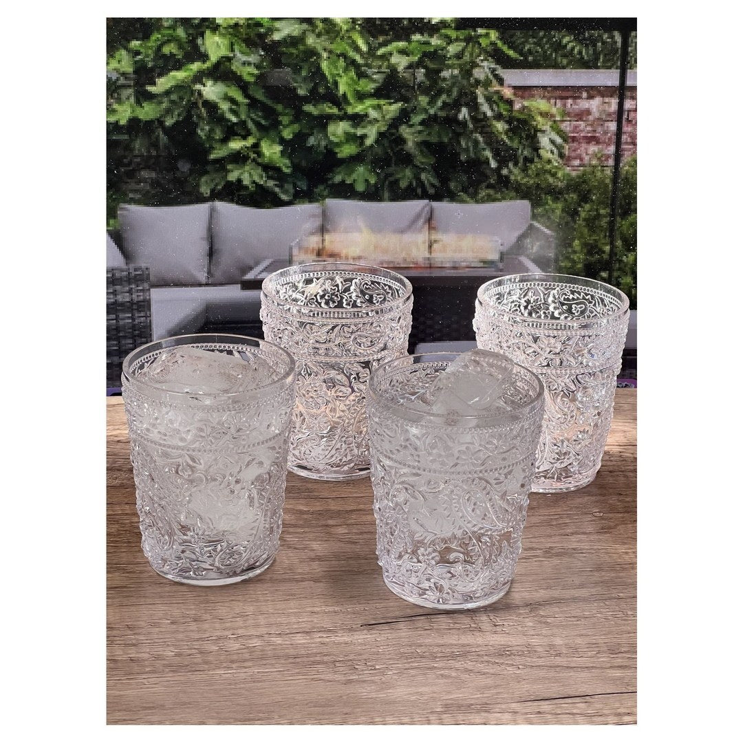 Paisley Unbreakable Acrylic Drinking Glasses – Set of Four