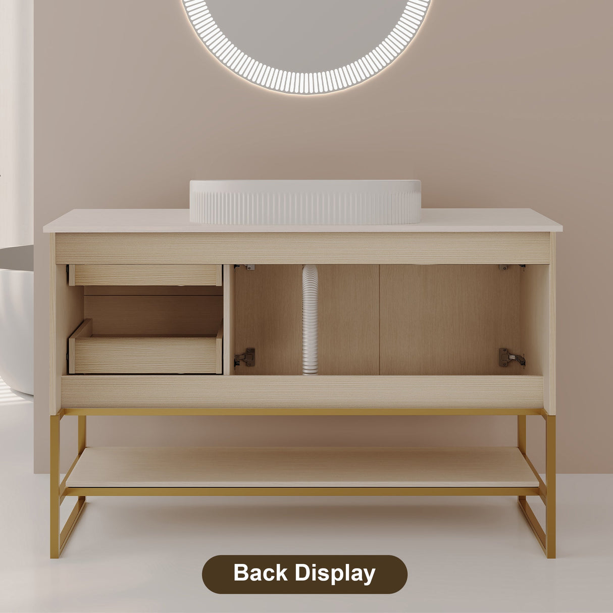36" Modern Bathroom Vanity with Ceramic Vessel Sink