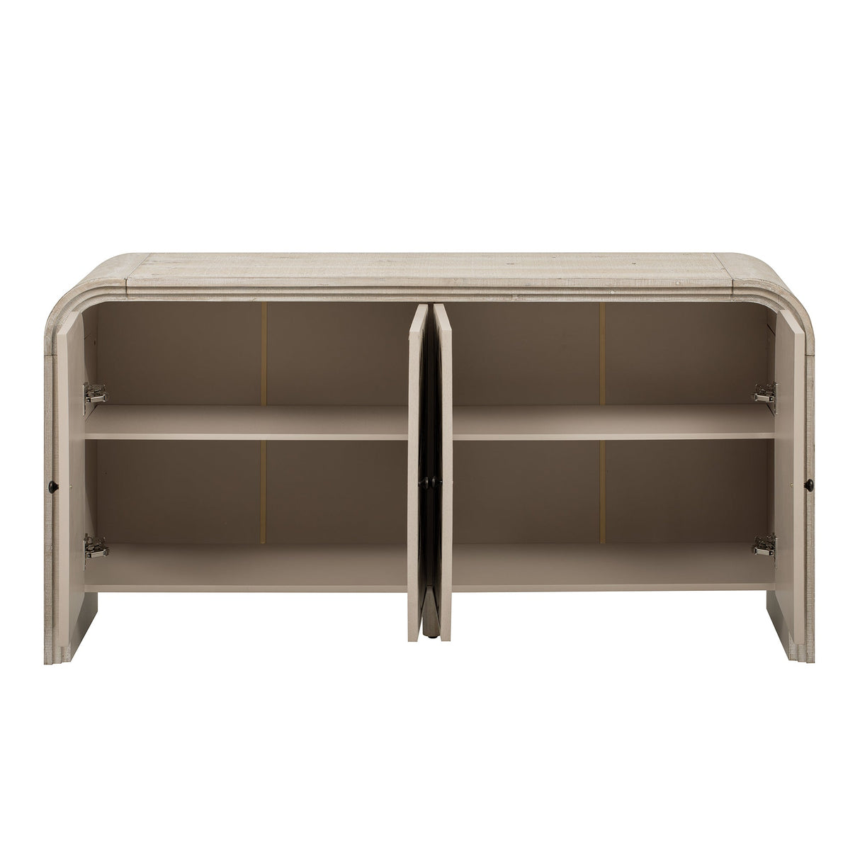 Handwoven Wood Slat Door Sideboard