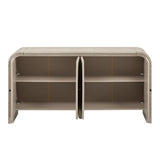Handwoven Wood Slat Door Sideboard