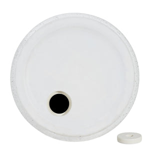 Tess MGO Outdoor Patio Side Table Umbrella Base in White Marble