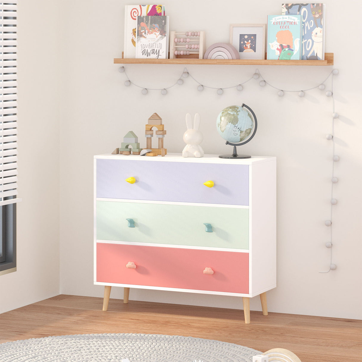 3 Drawer Dresser, Storage Cabinet With Anti Tip Safety