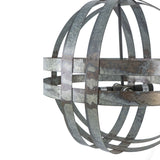 4 Light Galvanized Chandelier with Adjustable Chain