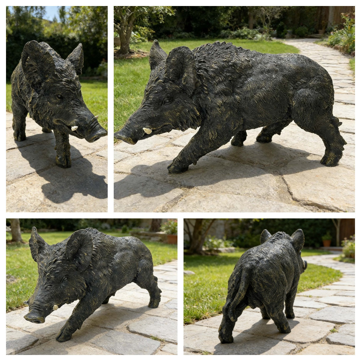 Simulated Wild Boar Resin Garden Statue