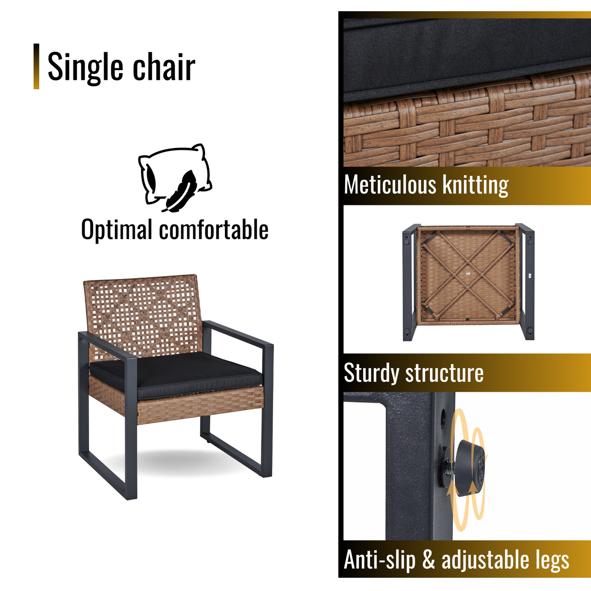 Canton 4-piece Handcrafted Acacia and Woven Rattan Outdoor Seating Ensemble