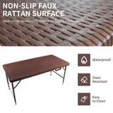 4ft Rattan Folding Table for Indoor and Outdoor Use