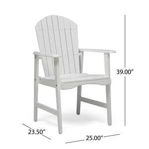 Outdoor Weather Resistant Acacia Wood Adirondack Dining Chairs (Set of 2)