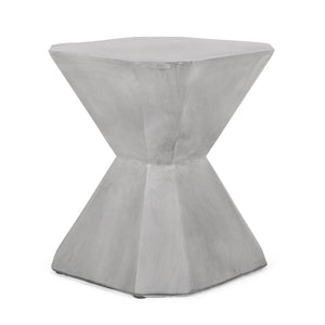 Modern Outdoor Lightweight Concrete Side Table in Natural Color