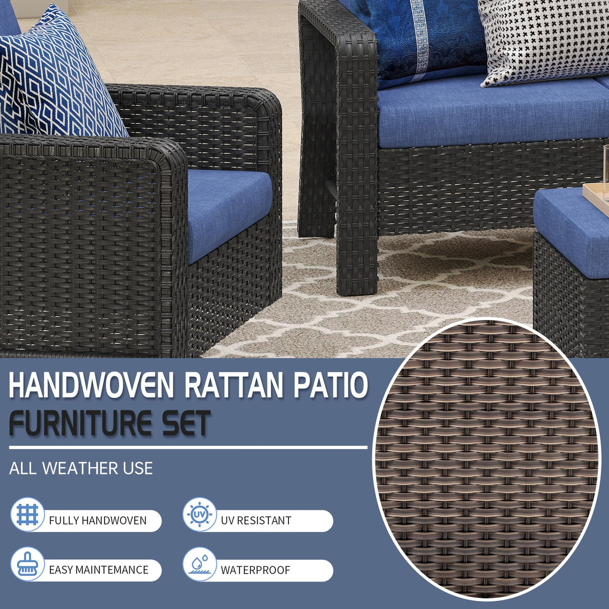 TL Two Swivel Chairs and Side Table Patio Set