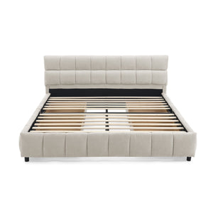 Modern Platform Bed Frame With Thick Fabric