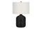 Captions 23" Table Lamp with Rattan Base and Linen Drum Shade