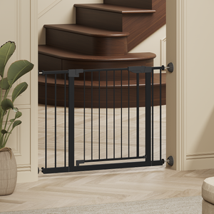 Wide Baby Gate with Wall Protector for Stairs and Doorways