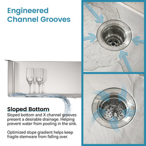 Stainless Steel Kitchen Sink, 27″x19″ Single Bowl, Undermount Handmade Sink in Brushed Nickel