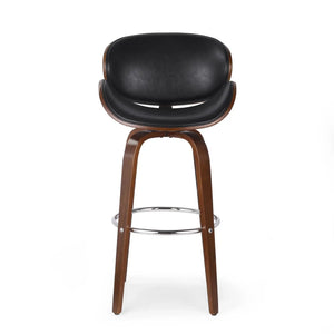 Lumos Mid Century Modern Upholstered Swivel Barstool