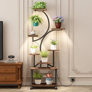 Plant Stand Indoor with Grow Lights - 62" Tall